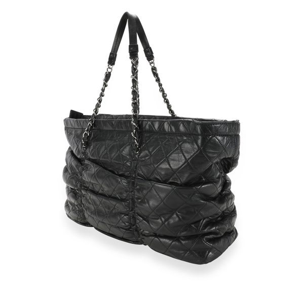 Chanel Black Quilted Lambskin Sharpei Medium East West Tote - Picture 2 of 8